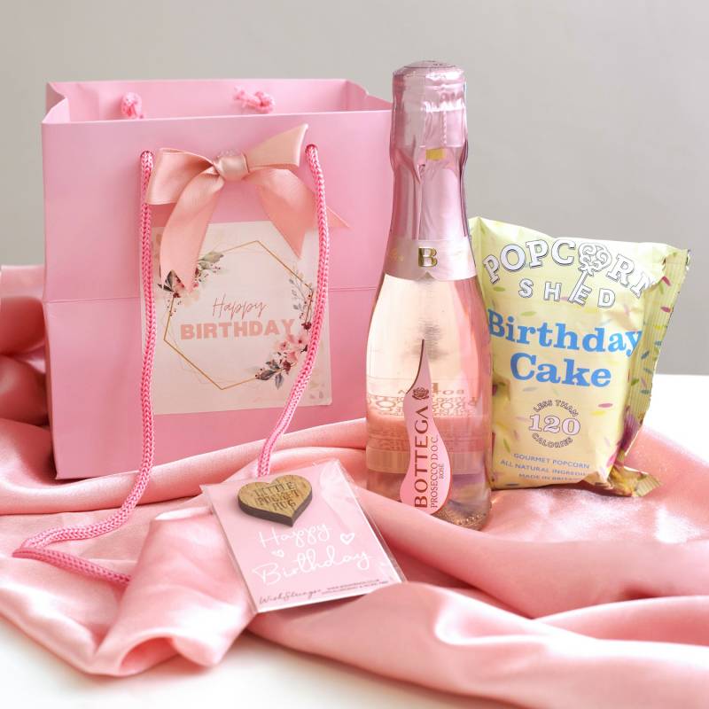 Happy Birthday Pink Prosecco Treats Bag