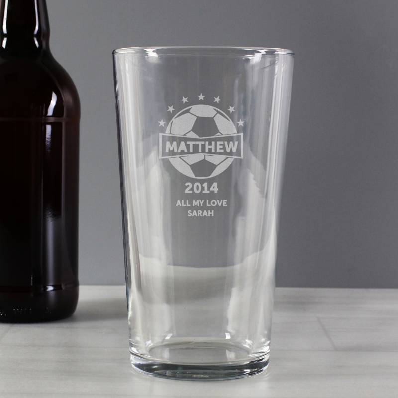 Personalised Football Pint Glass