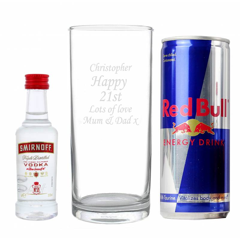 Personalised Vodka and Red Bull Gift Set